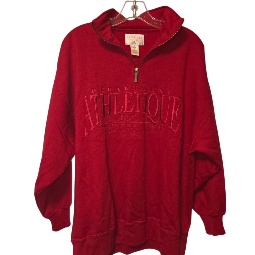Express vintage red embroidered sweatshirt oversized XS (fits like a med/large)